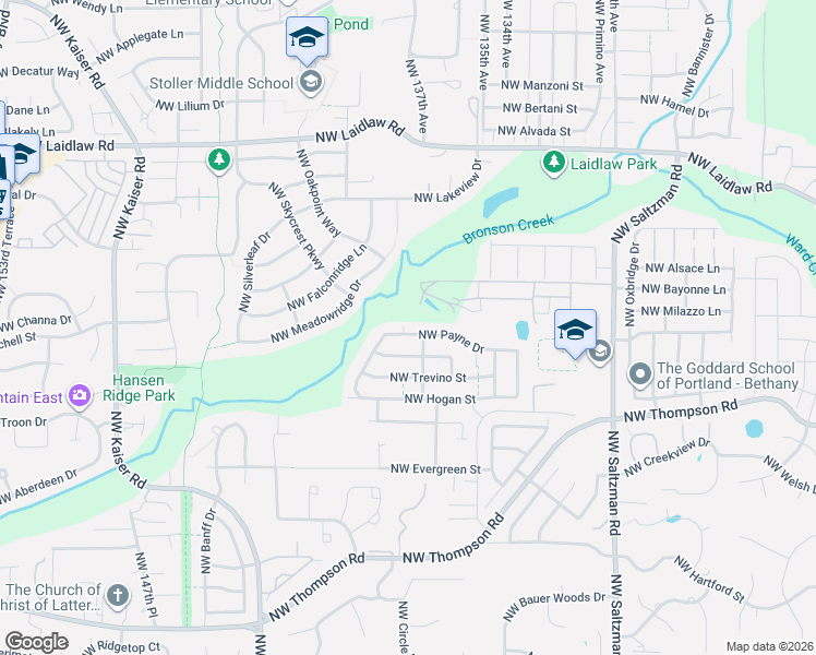map of restaurants, bars, coffee shops, grocery stores, and more near 13764 Northwest Payne Drive in Portland