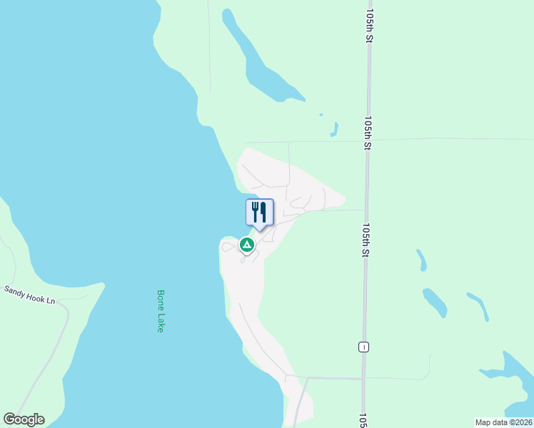 map of restaurants, bars, coffee shops, grocery stores, and more near 2364 109th Street in Luck