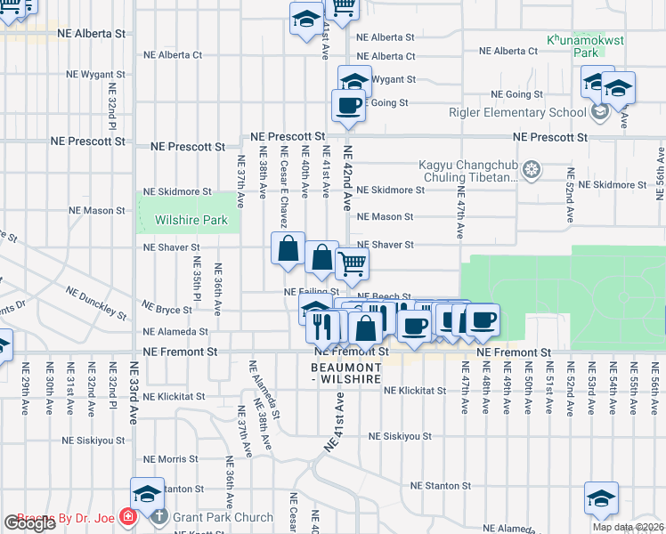 map of restaurants, bars, coffee shops, grocery stores, and more near in Portland