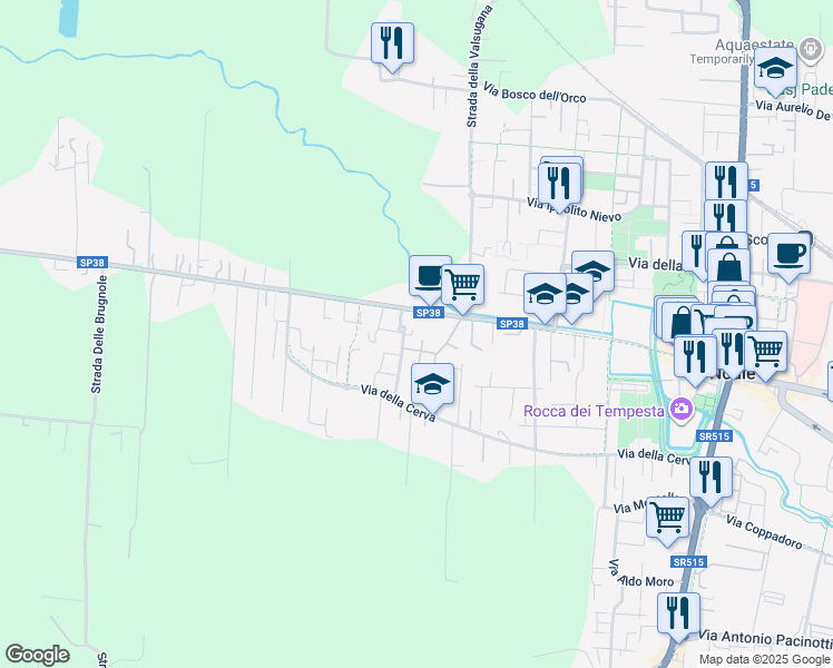 map of restaurants, bars, coffee shops, grocery stores, and more near 4 Via Jacopo Sansovino in Noale