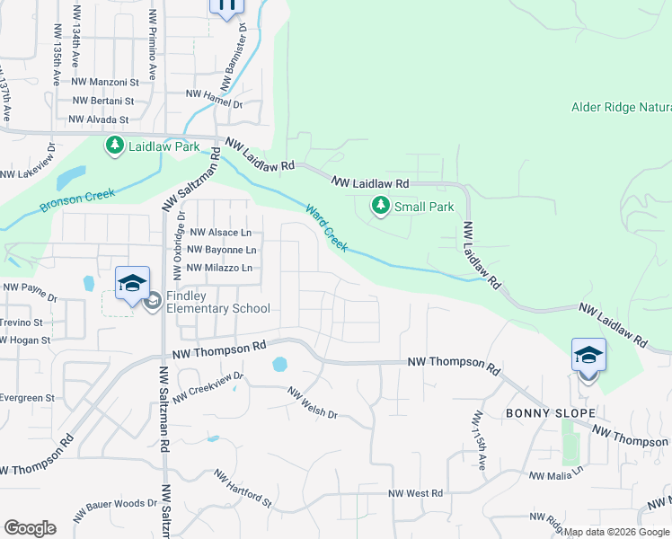 map of restaurants, bars, coffee shops, grocery stores, and more near 12319 Northwest Ashbrook Drive in Portland