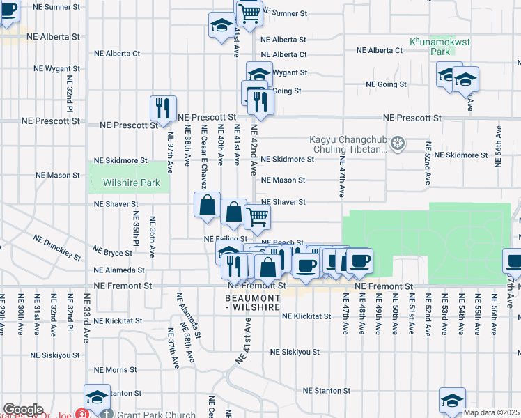map of restaurants, bars, coffee shops, grocery stores, and more near in Portland