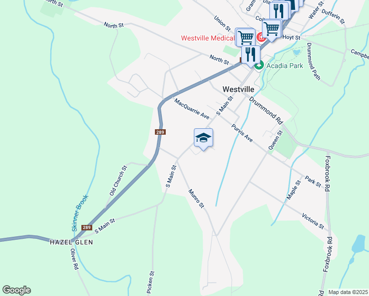 map of restaurants, bars, coffee shops, grocery stores, and more near 2180 South Main Street in Westville