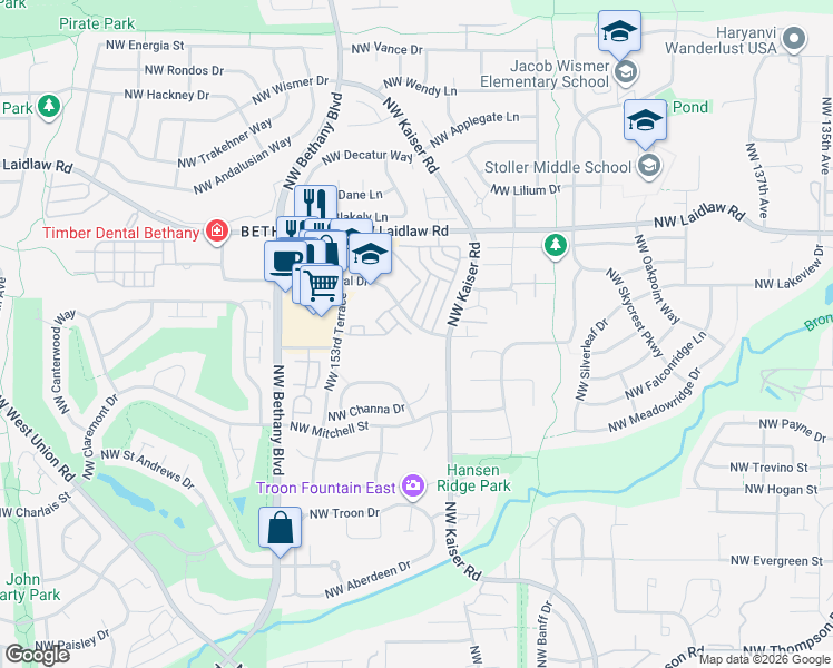 map of restaurants, bars, coffee shops, grocery stores, and more near 15062 Northwest Central Drive in Portland