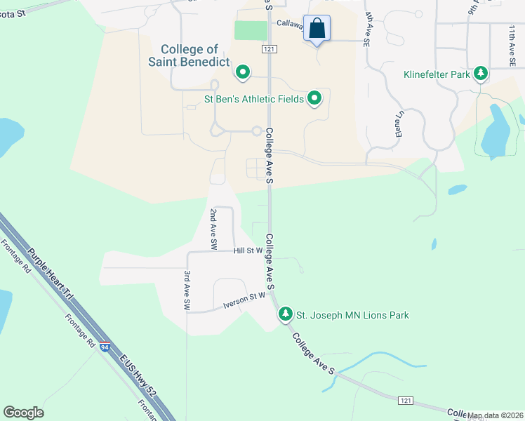 map of restaurants, bars, coffee shops, grocery stores, and more near 30 County Road 121 in Saint Joseph