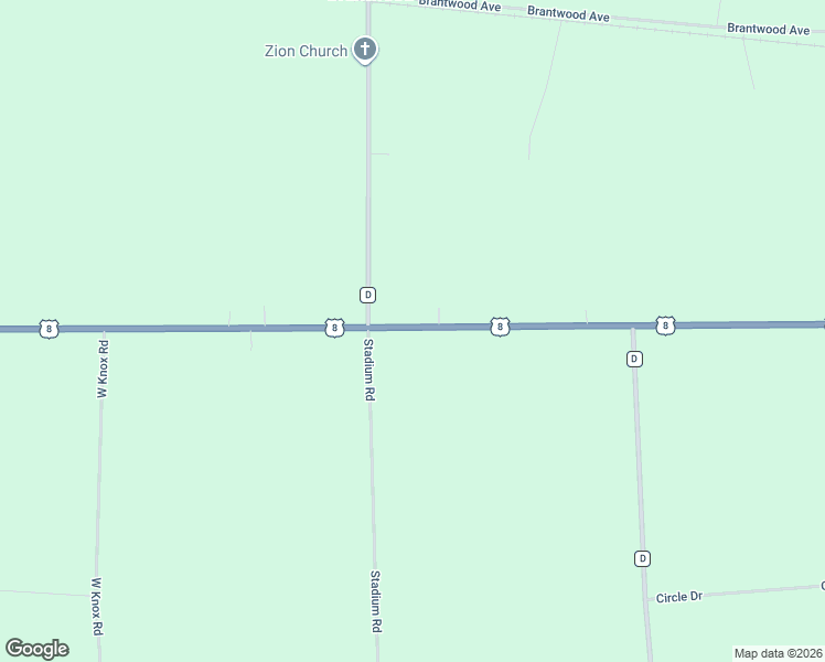 map of restaurants, bars, coffee shops, grocery stores, and more near W1494 U.S. 8 in Brantwood