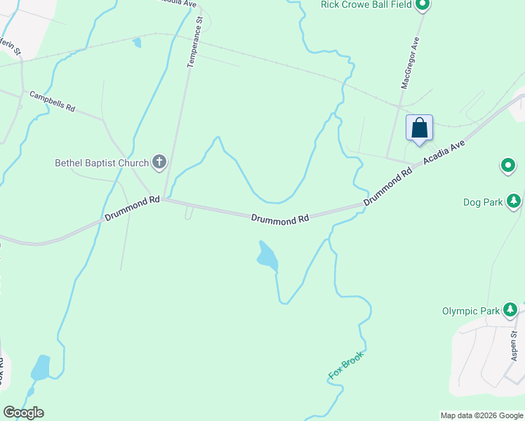 map of restaurants, bars, coffee shops, grocery stores, and more near 1310 Drummond Road in Westville