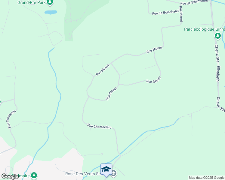 map of restaurants, bars, coffee shops, grocery stores, and more near 45 Rue Seurat in Cantley