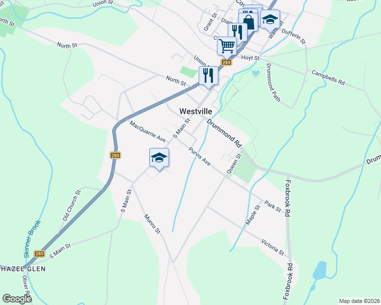 map of restaurants, bars, coffee shops, grocery stores, and more near 2083 South Main Street in Westville
