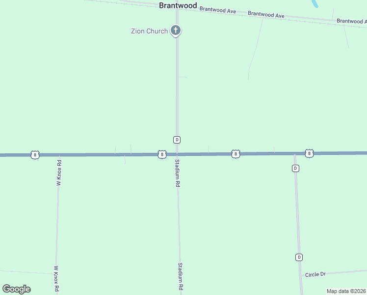 map of restaurants, bars, coffee shops, grocery stores, and more near W1494 U.S. 8 in Brantwood