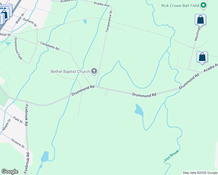 map of restaurants, bars, coffee shops, grocery stores, and more near 1418 Drummond Road in Westville