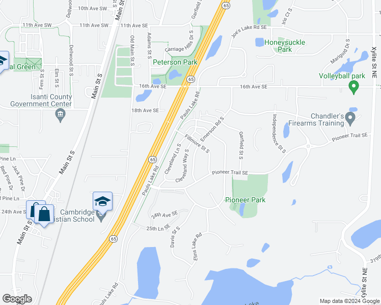 map of restaurants, bars, coffee shops, grocery stores, and more near 2127 Cleveland Way South in Cambridge