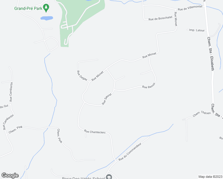 map of restaurants, bars, coffee shops, grocery stores, and more near 51 Rue Seurat in Cantley