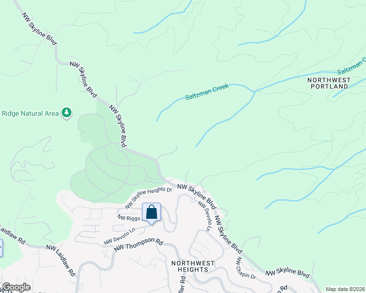map of restaurants, bars, coffee shops, grocery stores, and more near 9440 Northwest Lightning Ridge Drive in Portland