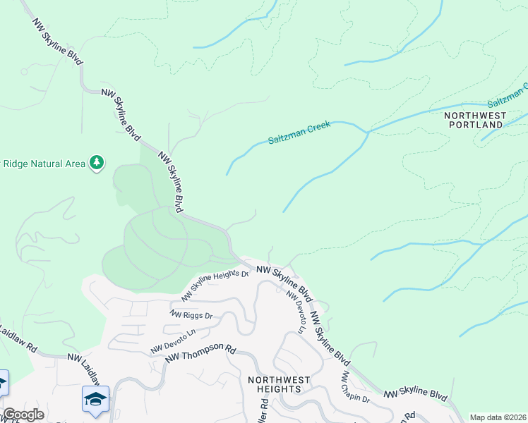 map of restaurants, bars, coffee shops, grocery stores, and more near 9440 Northwest Lightning Ridge Drive in Portland