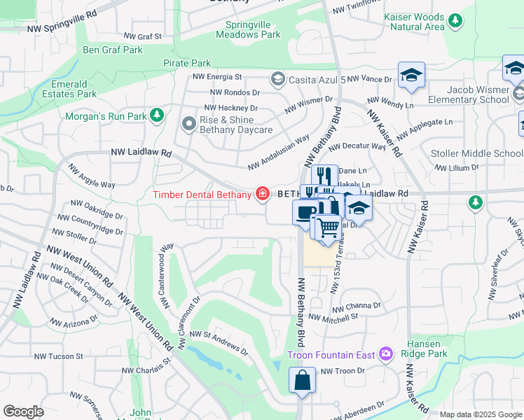 map of restaurants, bars, coffee shops, grocery stores, and more near 15767 Northwest Central Drive in Portland