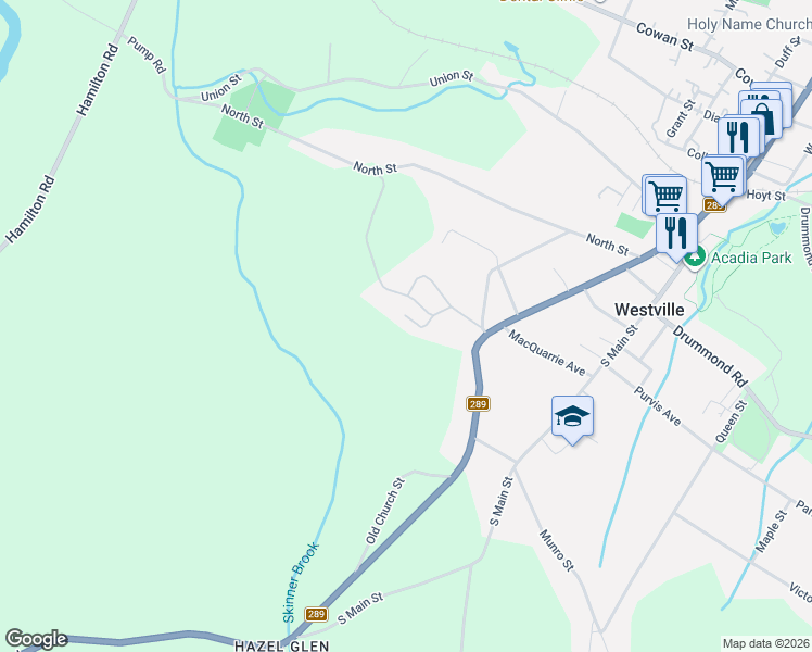 map of restaurants, bars, coffee shops, grocery stores, and more near 1017 Poplar Street in Westville