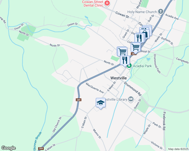 map of restaurants, bars, coffee shops, grocery stores, and more near 2070 Church Street in Westville