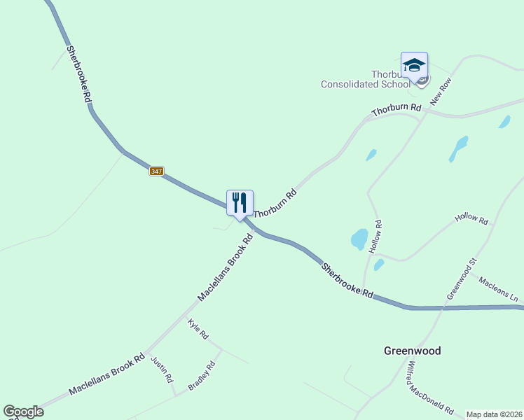 map of restaurants, bars, coffee shops, grocery stores, and more near 9 Thorburn Road in Thorburn