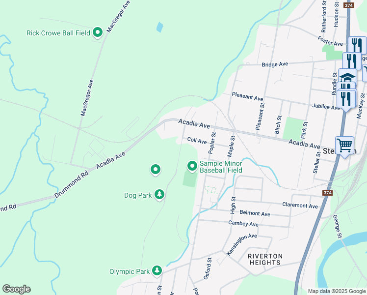 map of restaurants, bars, coffee shops, grocery stores, and more near 112 Old Foxbrook Road in Stellarton