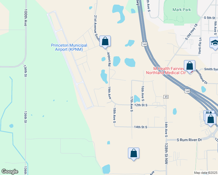 map of restaurants, bars, coffee shops, grocery stores, and more near 1105 19th Avenue in Princeton