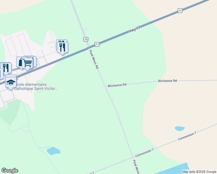 map of restaurants, bars, coffee shops, grocery stores, and more near 1110 Ritchance Road in Alfred and Plantagenet