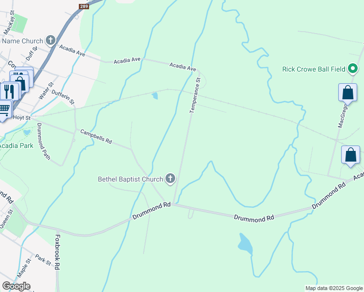 map of restaurants, bars, coffee shops, grocery stores, and more near 1866 Temperance Street in Westville
