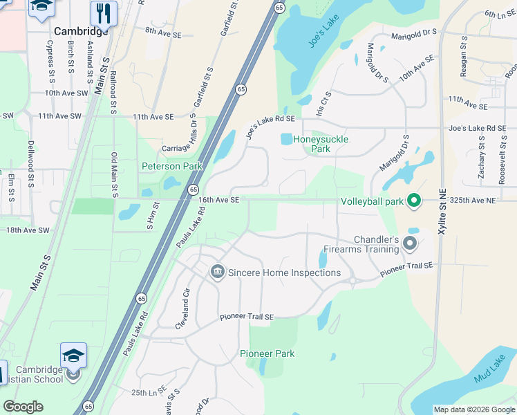 map of restaurants, bars, coffee shops, grocery stores, and more near 807 17th Court Southeast in Cambridge
