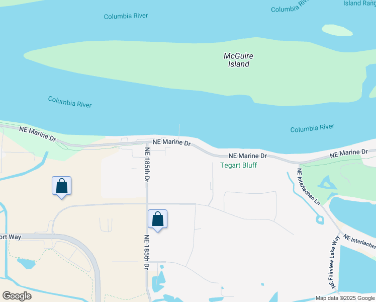 map of restaurants, bars, coffee shops, grocery stores, and more near 18939 Northeast Marine Drive in Portland