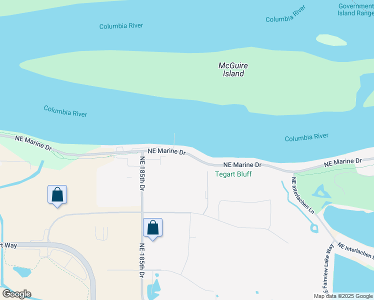 map of restaurants, bars, coffee shops, grocery stores, and more near 18939 Northeast Marine Drive in Portland