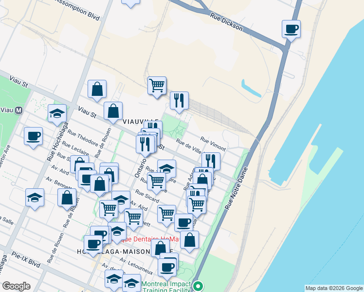 map of restaurants, bars, coffee shops, grocery stores, and more near 5004 Rue la Fontaine in Montréal
