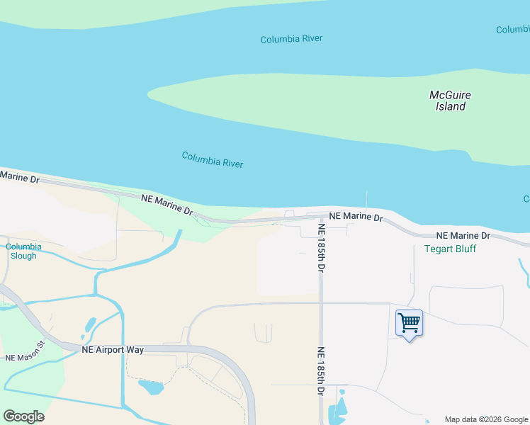 map of restaurants, bars, coffee shops, grocery stores, and more near 18200 Northeast Marine Drive in Portland