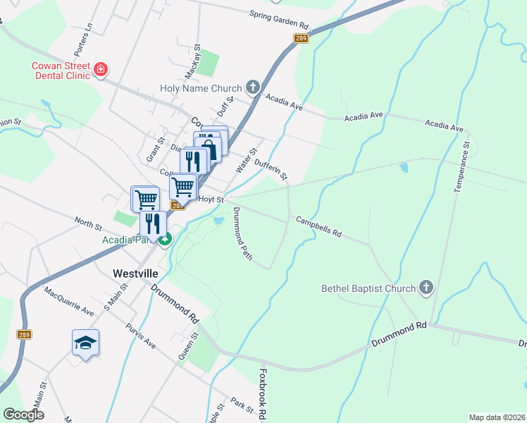map of restaurants, bars, coffee shops, grocery stores, and more near 1880 Hoyt Street in Westville