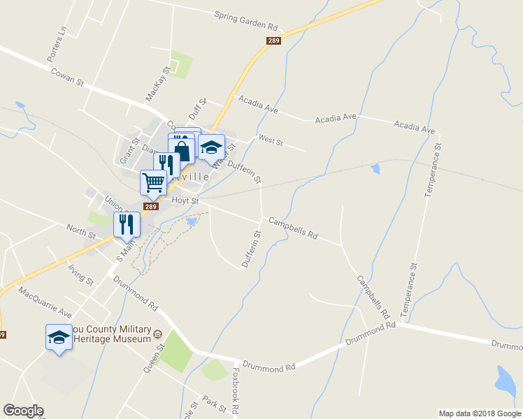 map of restaurants, bars, coffee shops, grocery stores, and more near Dufferin Street in Westville
