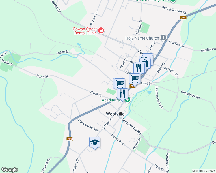map of restaurants, bars, coffee shops, grocery stores, and more near 1925 Gregorys Lane in Westville