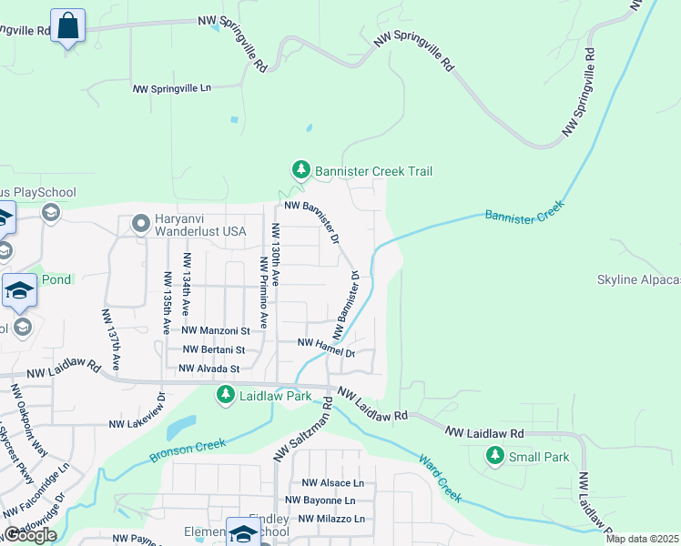 map of restaurants, bars, coffee shops, grocery stores, and more near 12700 Northwest Ethan Drive in Portland