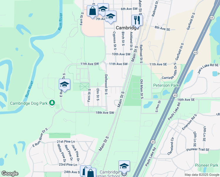 map of restaurants, bars, coffee shops, grocery stores, and more near 1315 Cypress Place in Cambridge