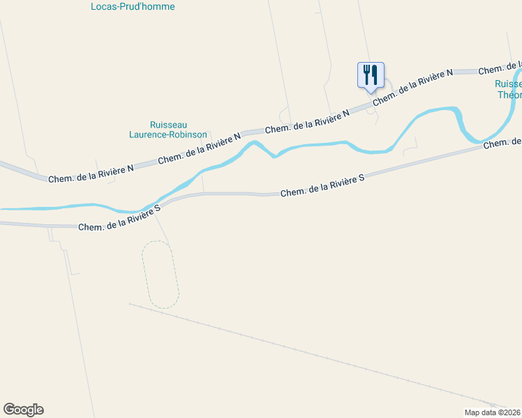 map of restaurants, bars, coffee shops, grocery stores, and more near Chemin de la Rivière Sud in Saint-Eustache