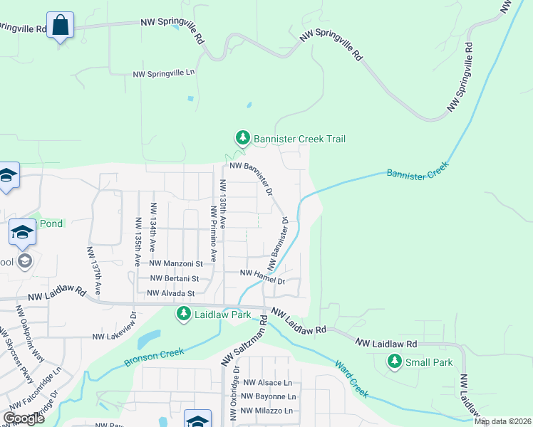 map of restaurants, bars, coffee shops, grocery stores, and more near 12914 Northwest Ethan Drive in Portland
