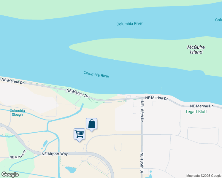 map of restaurants, bars, coffee shops, grocery stores, and more near 17809 Northeast Marine Drive in Portland