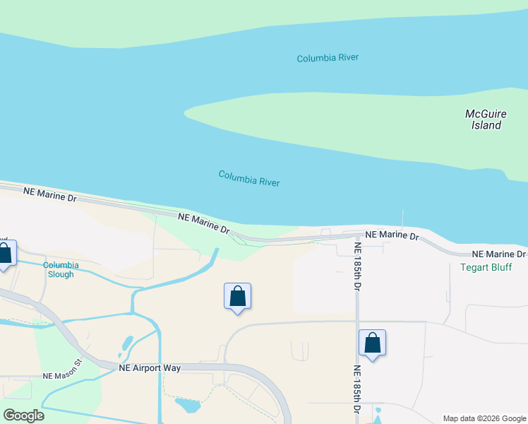 map of restaurants, bars, coffee shops, grocery stores, and more near 17813 Northeast Marine Drive in Portland