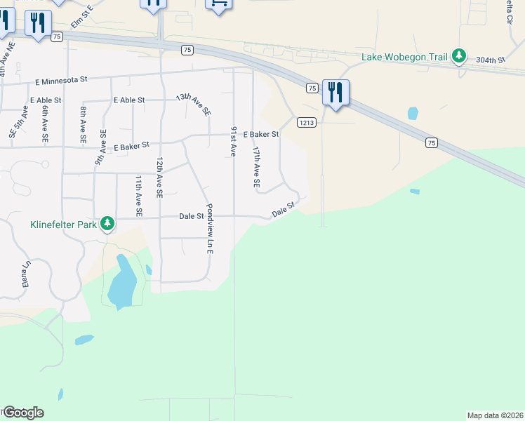 map of restaurants, bars, coffee shops, grocery stores, and more near 1707 Dale Street East in Saint Joseph