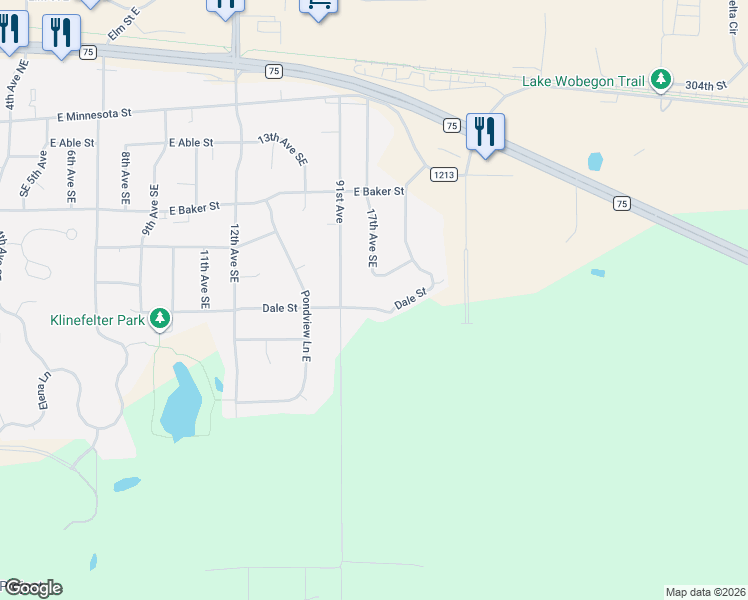 map of restaurants, bars, coffee shops, grocery stores, and more near 1707 Dale Street in Saint Joseph