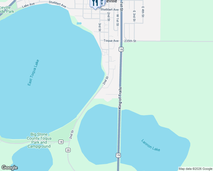 map of restaurants, bars, coffee shops, grocery stores, and more near 102 2nd Street in Graceville