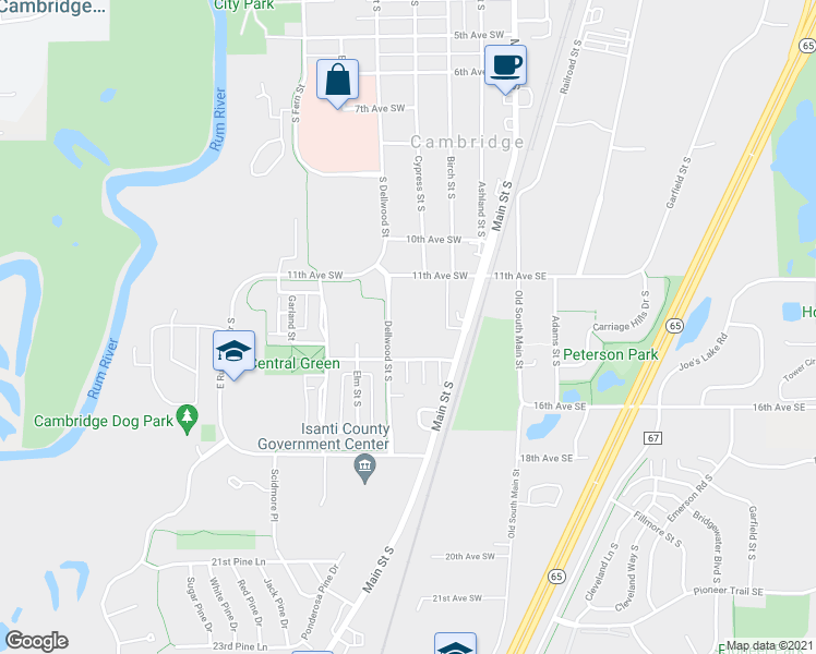 map of restaurants, bars, coffee shops, grocery stores, and more near 1160 Dellwood Street South in Cambridge