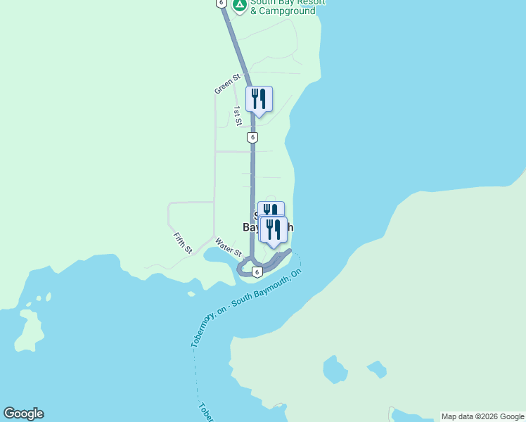 map of restaurants, bars, coffee shops, grocery stores, and more near 68 Ontario 6 in Wikwemikong
