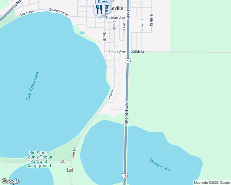 map of restaurants, bars, coffee shops, grocery stores, and more near 108 2nd Street in Graceville