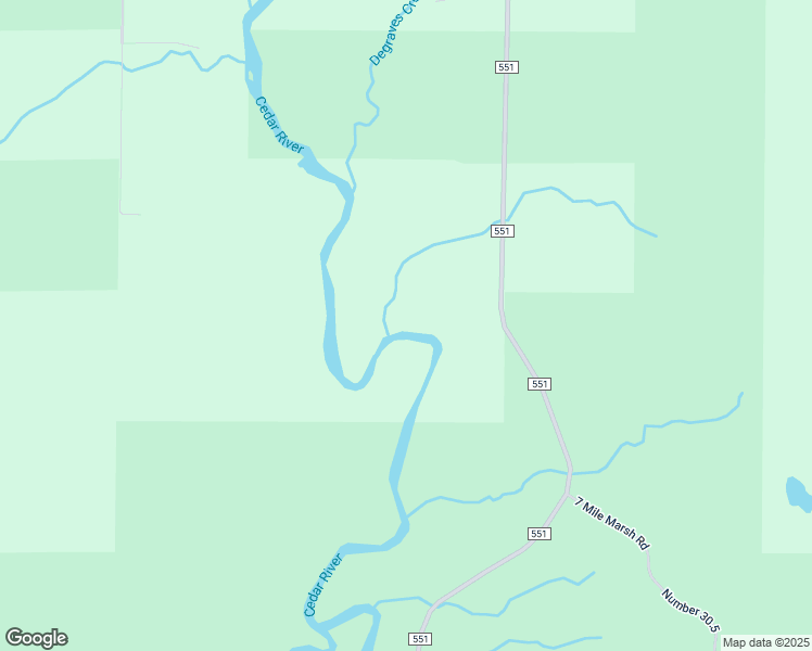 map of restaurants, bars, coffee shops, grocery stores, and more near N12409 County Road 551 in Carney