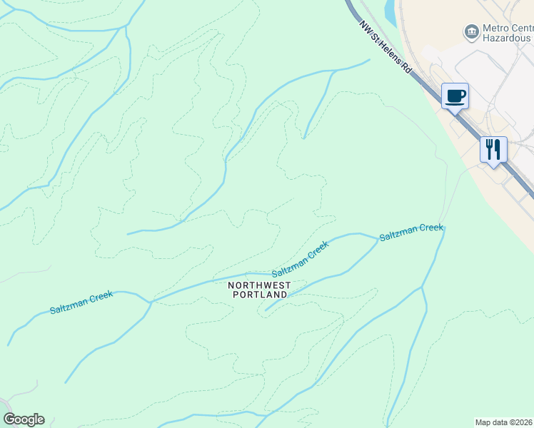 map of restaurants, bars, coffee shops, grocery stores, and more near Northwest Leif Erikson Drive in Portland