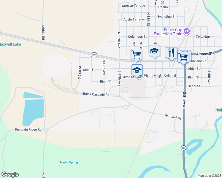 map of restaurants, bars, coffee shops, grocery stores, and more near 1790 Cedar Street in Elgin